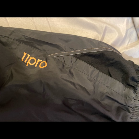 Grey Adidas Wind Breaker Sweatpants with Peach font and details - Picture 2 of 5